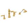 Weymouth Brushed gold Two-Handle Diverter Roman Tub Faucet including Handheld Shower