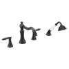 Weymouth Matte black Two-Handle Diverter Roman Tub Faucet including Handheld Shower
