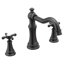 Weymouth Matte black Two-Handle High Arc Roman Tub Faucet