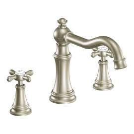 Weymouth Brushed nickel Two-Handle High Arc Roman Tub Faucet