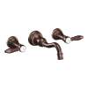 Weymouth Oil Rubbed Bronze Two-Handle High Arc Wall Mount Bathroom Faucet, TS42106ORB