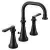Colinet Matte black two-handle high arc bathroom faucet, TS44102BL