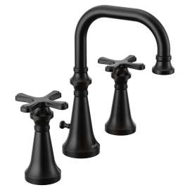 Colinet Matte black two-handle high arc bathroom faucet, TS44103BL