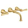Colinet Brushed gold two-handle wall mount bathroom faucet