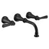 Colinet Matte black two-handle wall mount bathroom faucet