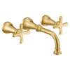 Colinet Brushed gold two-handle wall mount bathroom faucet