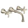 Colinet Brushed nickel two-handle wall mount bathroom faucet