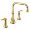 Colinet Brushed gold two-handle high arc roman tub faucet