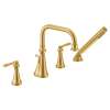 Colinet Brushed gold two-handle high arc roman tub faucet