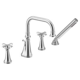 Colinet Chrome two-handle high arc roman tub faucet