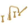 Colinet Brushed gold two-handle high arc roman tub faucet