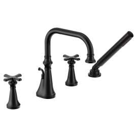 Colinet Matte black two-handle high arc roman tub faucet