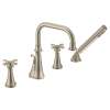 Colinet Brushed nickel two-handle high arc roman tub faucet