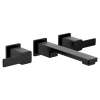 90 Degree Matte black two-handle wall mount bathroom faucet