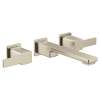 90 Degree Brushed Nickel Two-Handle Wall Mount Bathroom Faucet