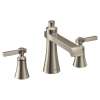 Flara Brushed nickel two-handle high arc roman tub faucet