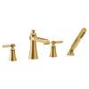 Flara Brushed gold two-handle high arc roman tub faucet