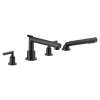 Arris Matte black Two-Handle Diverter Roman Tub Faucet including Handheld Shower, TS93004BL
