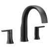 Doux Matte black Two-Handle Non-Diverter Roman Tub Faucet