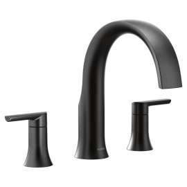 Doux Matte black Two-Handle Non-Diverter Roman Tub Faucet