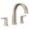 Doux Brushed nickel Two-Handle Non-Diverter Roman Tub Faucet