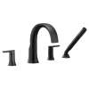 Doux Matte black Two-Handle Non-Diverter Roman Tub Faucet