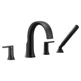 Doux Matte black Two-Handle Non-Diverter Roman Tub Faucet