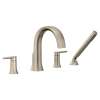 Doux Brushed nickel Two-Handle Non-Diverter Roman Tub Faucet