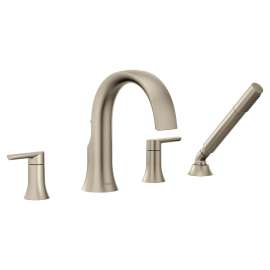 Doux Brushed nickel Two-Handle Non-Diverter Roman Tub Faucet
