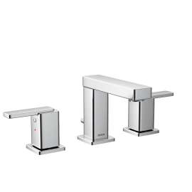 Iver Chrome two-handle high arc bathroom faucet