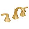 Voss Brushed gold two-handle high arc bathroom faucet