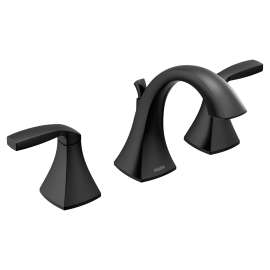 Voss Matte black two-handle high arc bathroom faucet