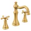 Weymouth Brushed gold two-handle high arc bathroom faucet