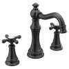 Weymouth Matte black two-handle high arc bathroom faucet