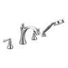 Wynford T654 Chrome Two-Handle Roman Tub Faucet Includes Hand Shower