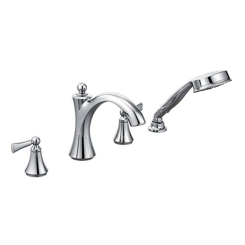 Moen Wynford 2 Handle Roman Tub Faucet With Hand Shower In Chrome Moen Wynford 2 Handle Roman Tub Faucet With Hand Shower