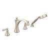 Wynford T654BN Brushed Nickel Two-Handle Roman Tub Faucet Includes Hand Shower