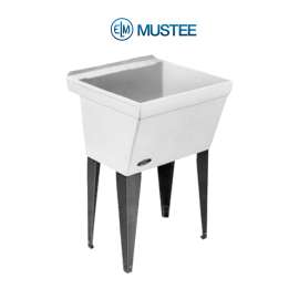 Laundry Tub 23.5x23 Floor Mount in White