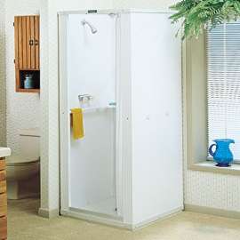36-in x 36-in Shower Stall with Extended Base in White