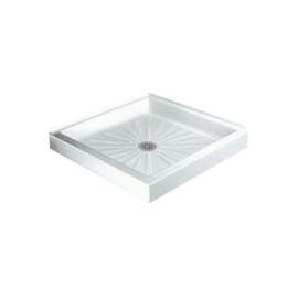 34-in L x 34-in W x 4.5-in H Corner Shower Base in White