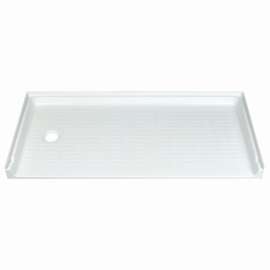 30-in L x 60-in W x 4-in H Shower Base in White