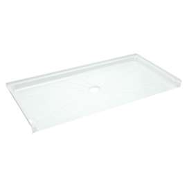 38-in L x 65-in W x 4-in H Shower Base in White