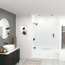 K-3060L-350WHT 60-in x 30-in Tub/Shower Kit with Left Drain, White