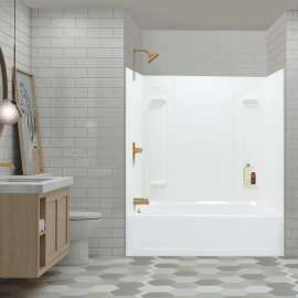 K-3060L-557WHT 60-in x 30-in Tub/Shower Kit with Left Drain, White