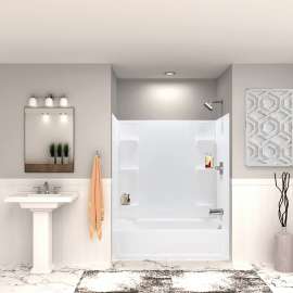 K-3060R-56WHT 60-in x 30-in Tub/Shower Kit with Right Drain, White