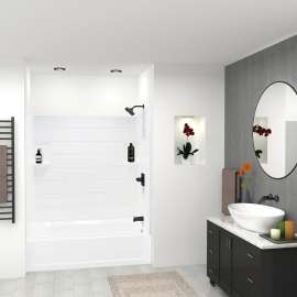 K-3060R-670WHT 60-in x 30-in Tub/Shower Kit with Right Drain, White