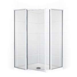 36.761 36" Neo-Angle Shower Enclosure w/ Clear Glass in Bright Silver