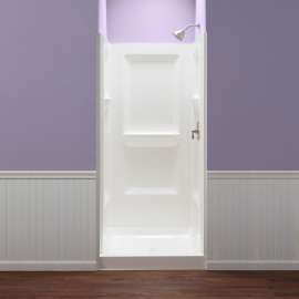 Durawall 36 in. x 36 in. x 73-1/4 in. 3-piece Direct-to-Stud Shower Wall in White