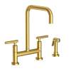 Newport Brass East Linear(R): Kitchen Bridge Faucet with Side Spray