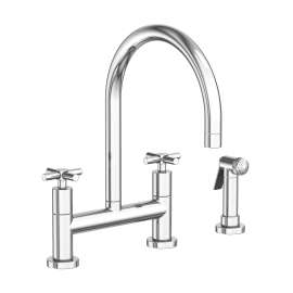 Newport Brass East Linear(R): Kitchen Bridge Faucet with Side Spray